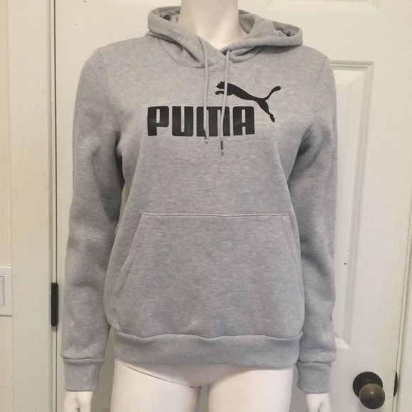 Puma Tops - Puma Light Gray Logo Hoody, Size L, NWT!